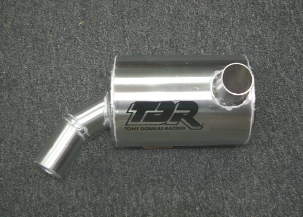 A Kaw 440, 550, TDR Waterbox,  02-0001 exhaust pipe for a car.