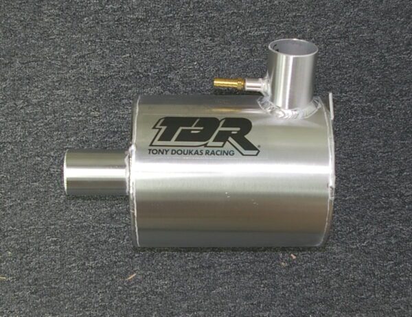 A SeaDoo XP, 720 XP, 720 SPX, 720 GTI, GTS stainless steel exhaust pipe with the trr logo (02-0021) on it.