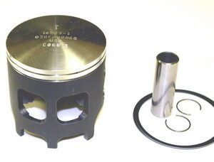 A WSM, 50-520-5, Forged Banshee Lightweight Long Rod Big Bore Piston Kit and ring set for a motorcycle.