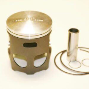 A piston with a WSM Part# 50-520-5, TDR, Forged Lightweight Long Rod Piston kit and a piston ring.