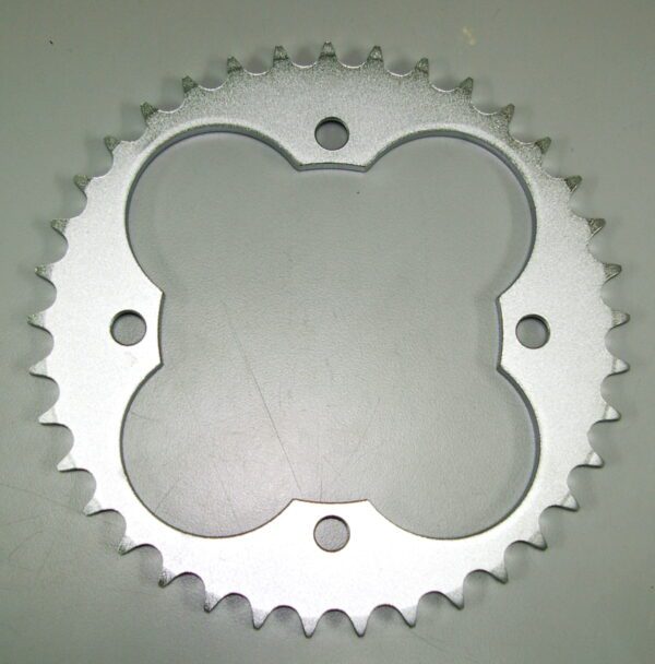 A Steel Rear Sprocket 4 bolt with a Honda TRX pattern, Part# 18-5005, placed on a white surface.