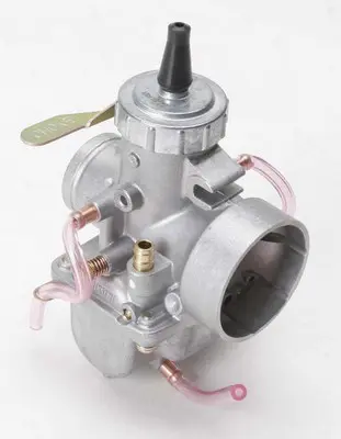 An image of a 34mm Mikuni Round Slide Carburetor Kit, Part 22-5734, on a white background.