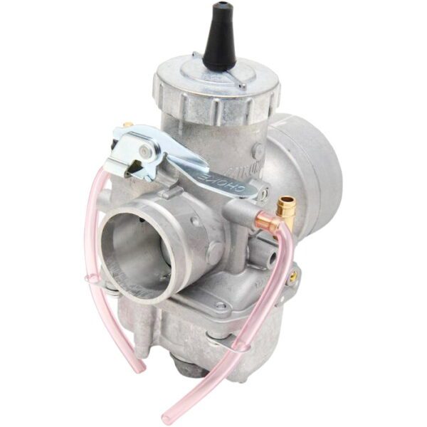 A white-background showcase of a 38mm Mikuni Round Slide Carburetor kit, Part /22-5736.