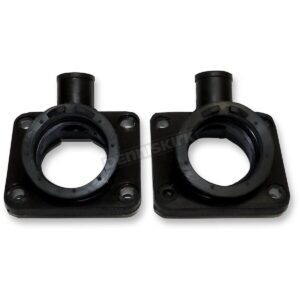 A pair of black plastic mounts for a motorcycle, compatible with WSM 30-35 mm intake manifold pair, Part# 22-5783.