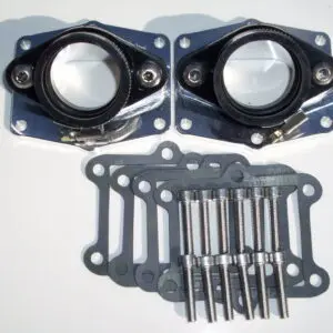 A set of Chariot Billet intake manifold,  38-41mm carbs, Cheetah Cylinder, Part# 22-5873 on a white surface.