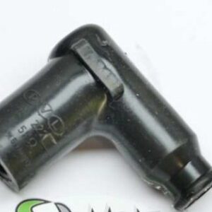 A black plastic PVL resistor spark plug cap with a green logo and Part# 23-5823.