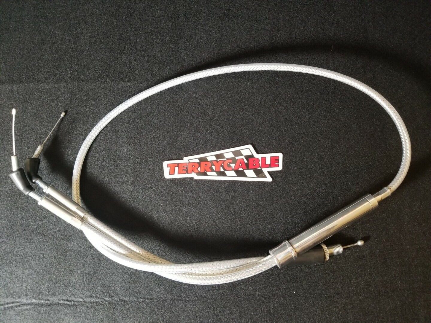 A Throttle cable for Thumb Throttle to 38 - 41mm carbs, Part# 22-5818 for a motorcycle.