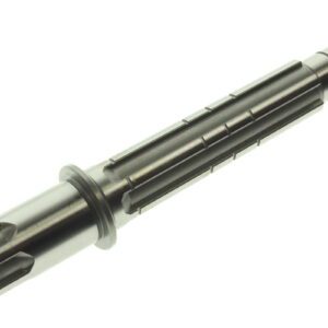 A close up of a motorcycle transmission shaft.