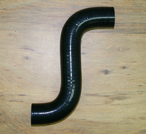 Black 90-degree silicone hose.