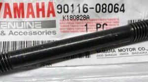 The Yamaha engine bolt is compatible with the Banshee/RZ 350 Cylinder to Crankcase Stud, Rear Middle, Part# 90116-08064-00.