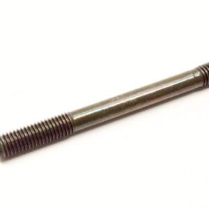 A black metal stud on a white background.