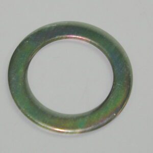 A photo of a small metal washer.