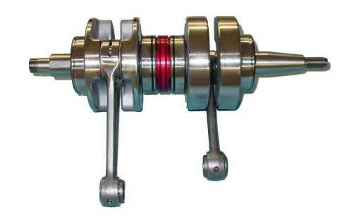 A pair of stainless steel HOT RODS Banshee/RZ 350 Crankshafts on a white background.