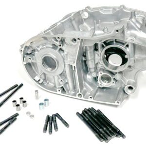 An aluminum driveline crankcase with bolts and nuts for stroker crankshafts, Part# 91-5734.